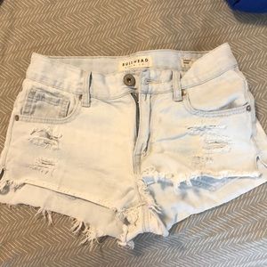Light wash jean shorts